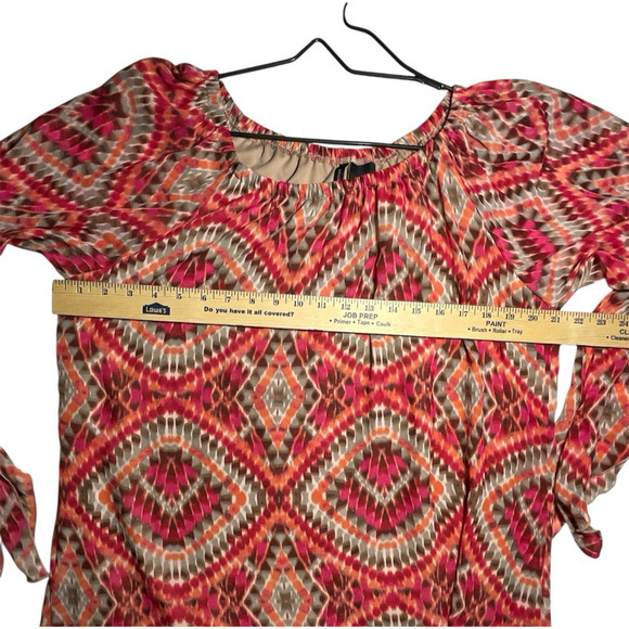 New Directions Women's Boho Tunic Dress Geometric Print Multicolor Size Large - Picture 6 of 9